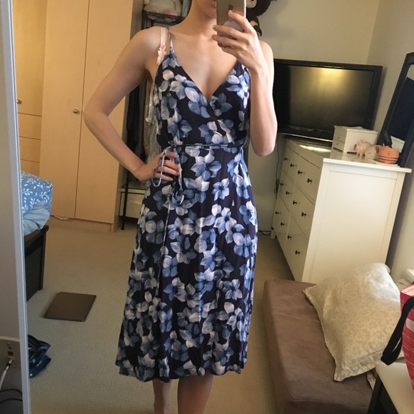 reformation blue floral dress